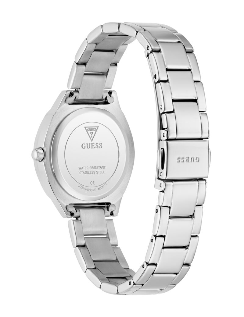 Ladies Silver Tone Round Analog Watch