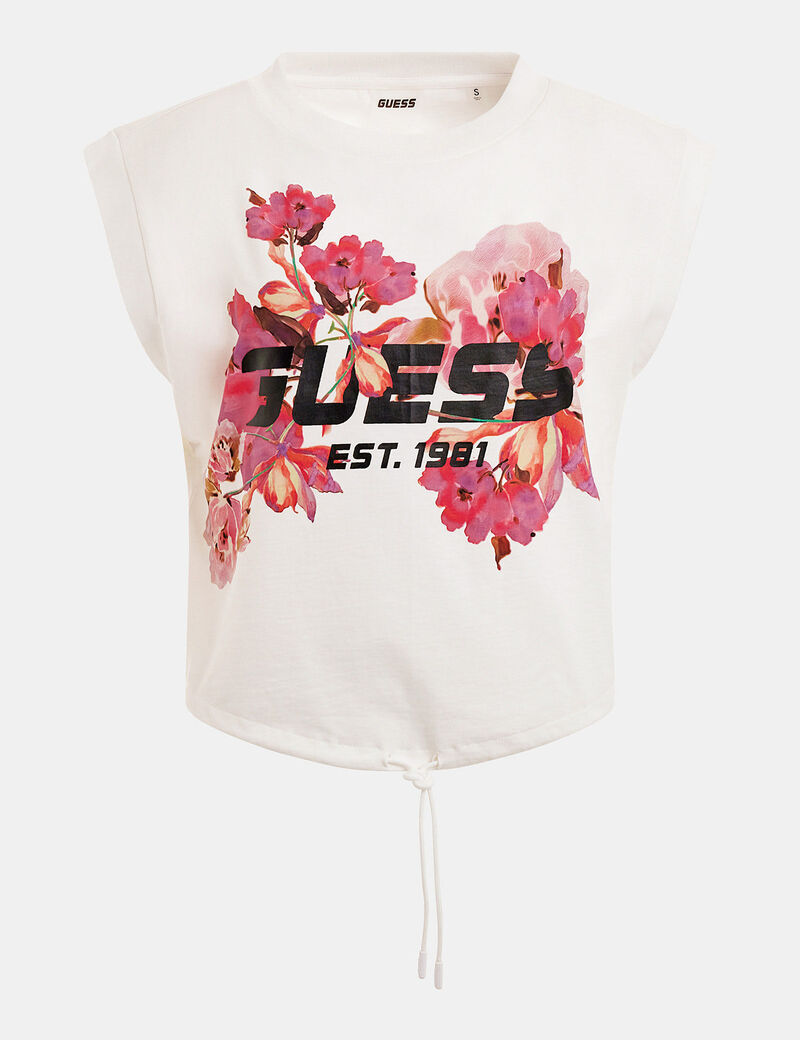 Front Floral Logo Crop Top
