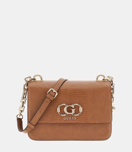 Salinge Croc-Print Crossbody Bag