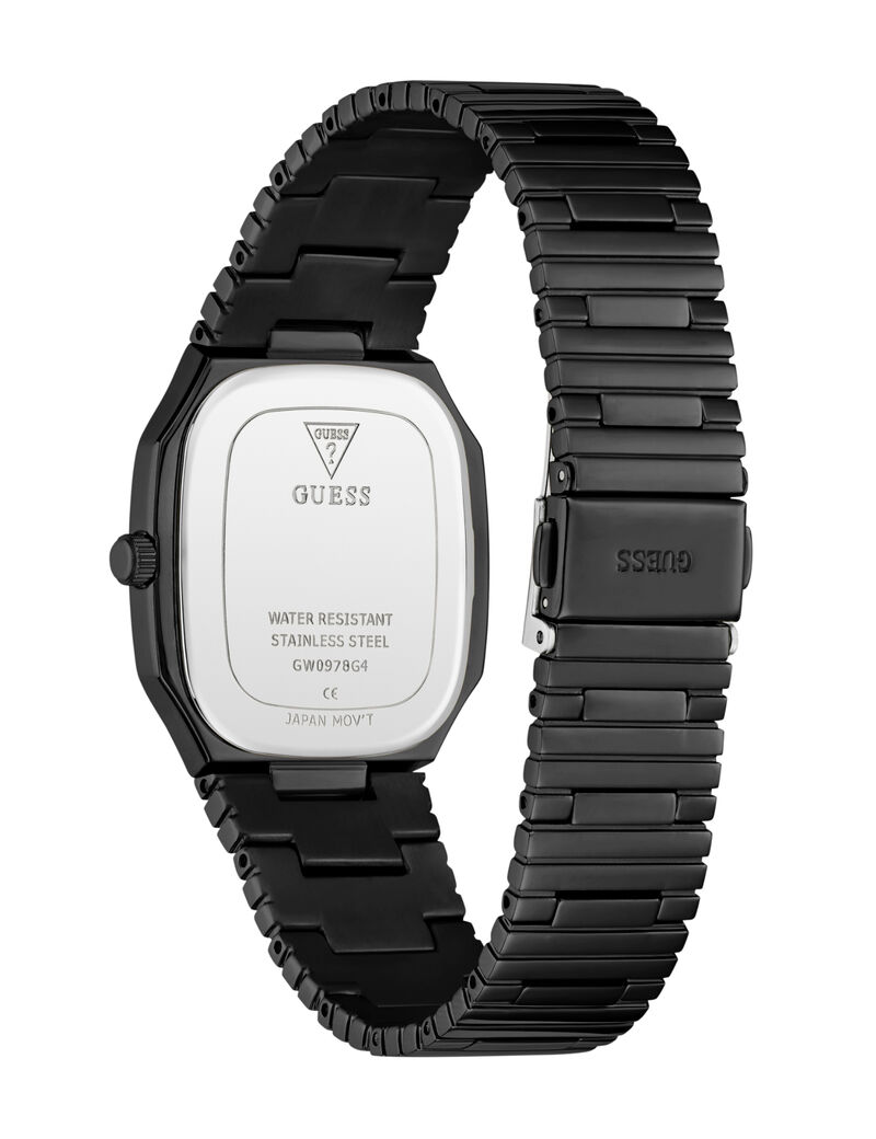 guess mens black date watch