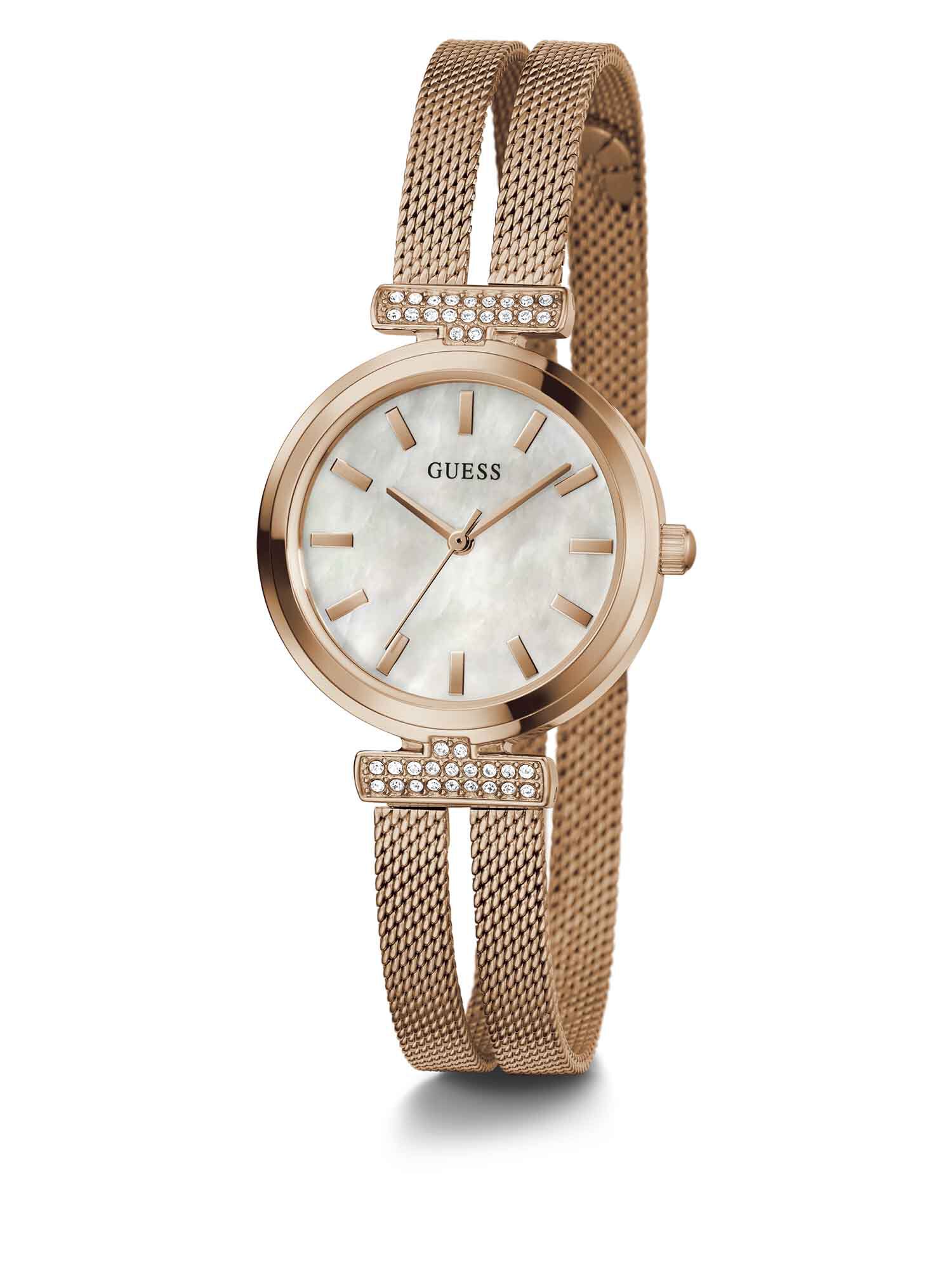 Shop GUESS Online Rose gold Mesh Analog