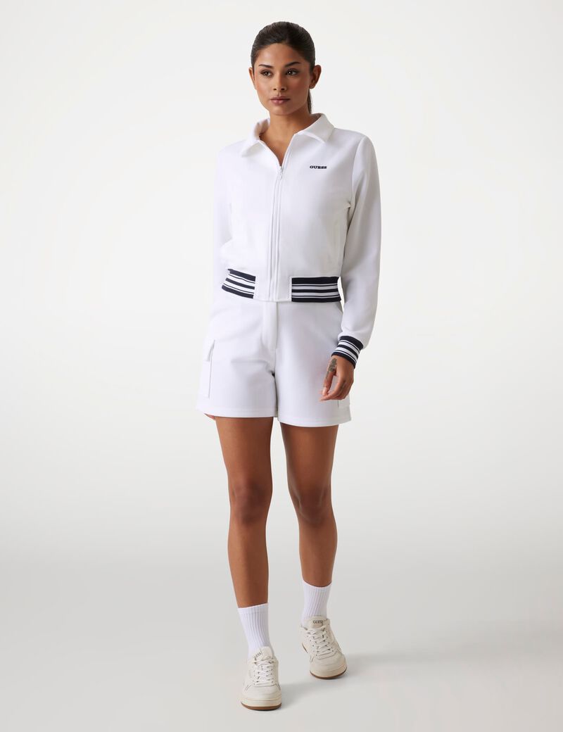 guess zip up logo sweatshirt