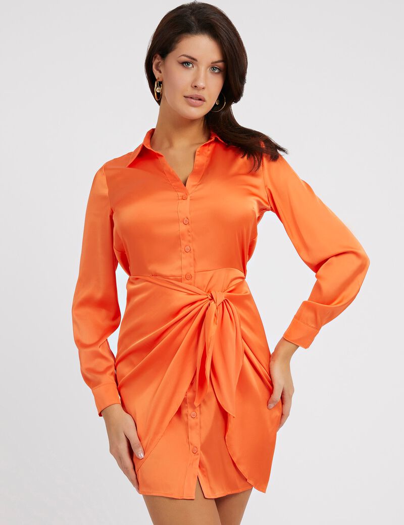 Satin chemisier dress
