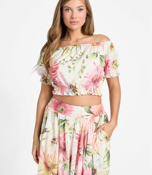 Floral print off-shoulder top