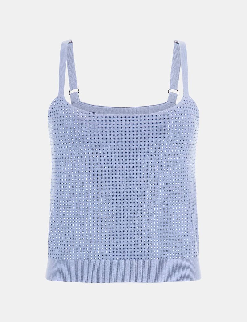 Rhinestones cropped tank top