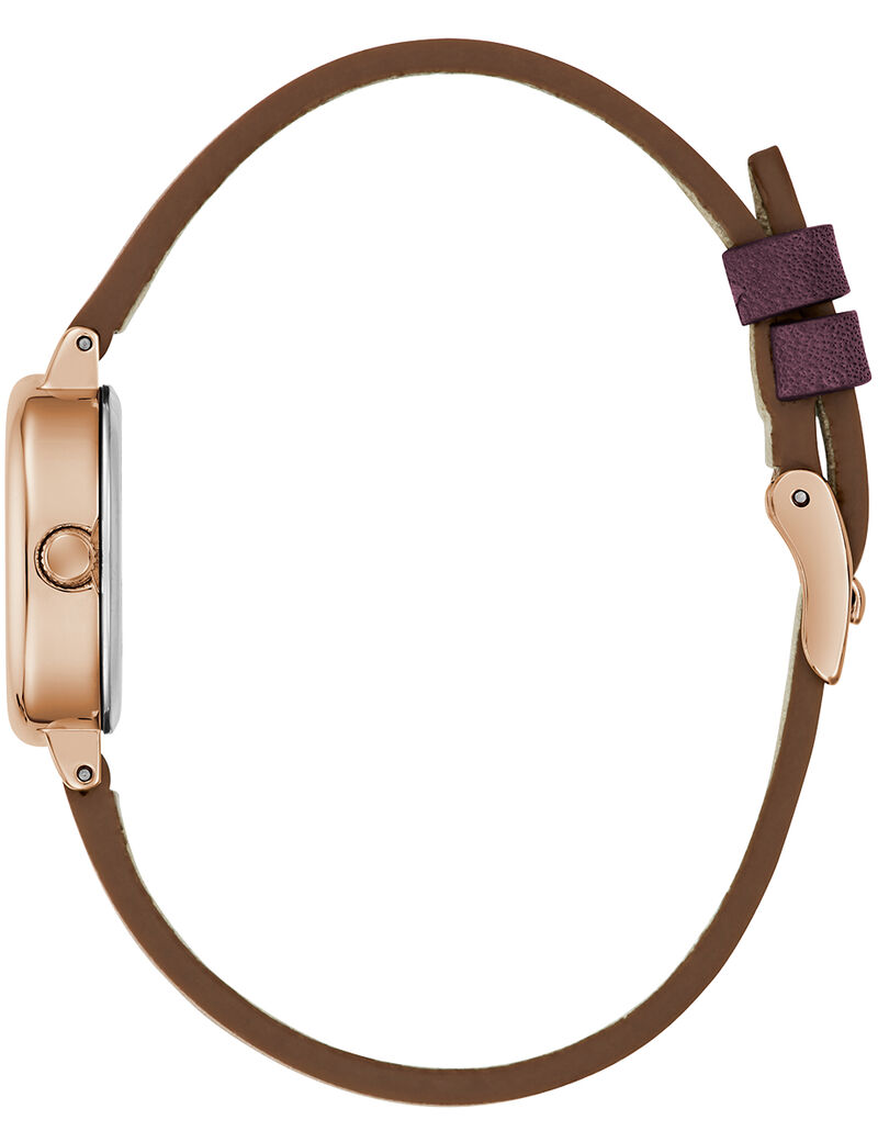 Ladies Red Rose Gold Tone Analog Watch