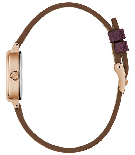 Ladies Red Rose Gold Tone Analog Watch