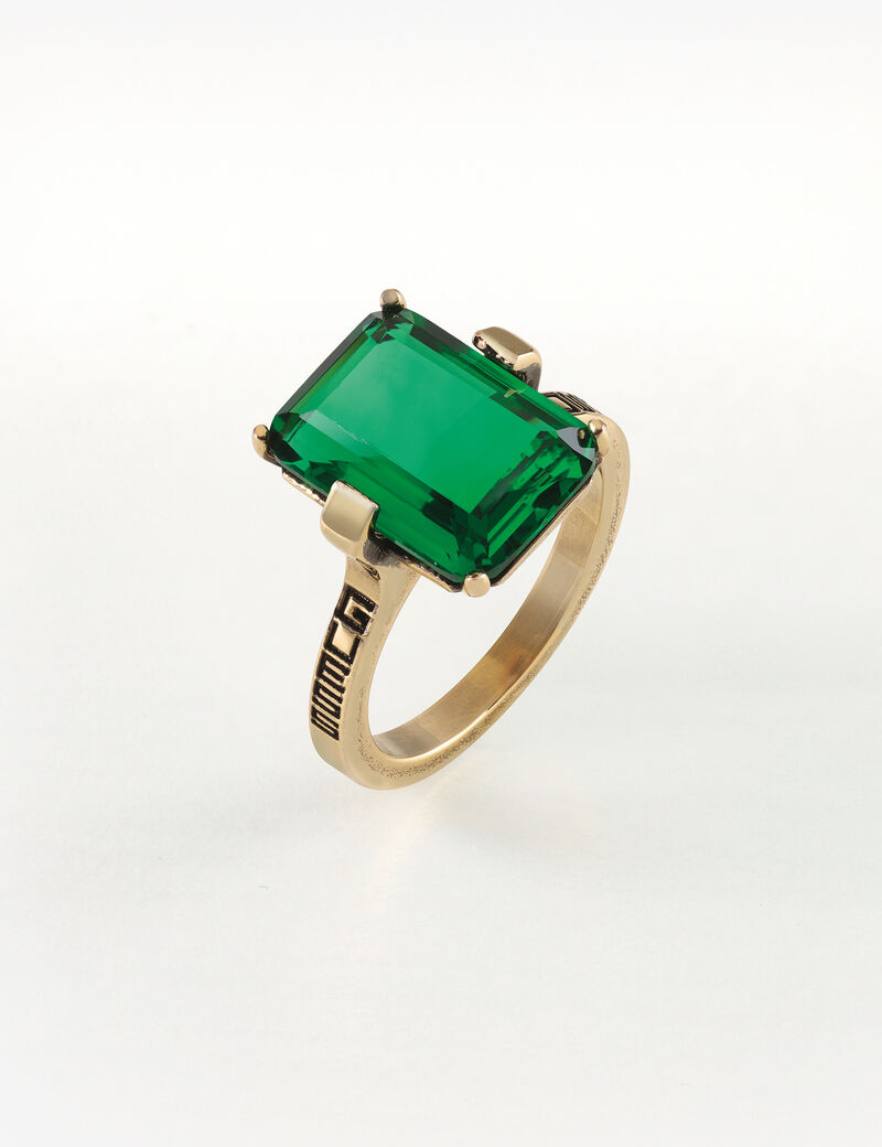 14X10Mm Emerald Ring Ag