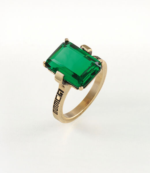 14X10Mm Emerald Ring Ag