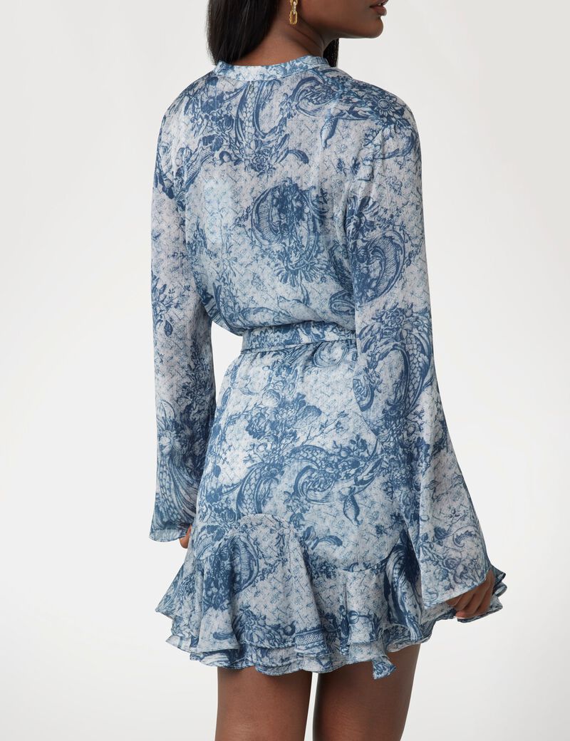 Belted chiffon mini dress