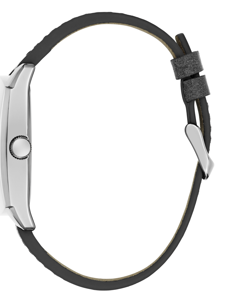 Mens Black Silver Tone Multi-function Watch