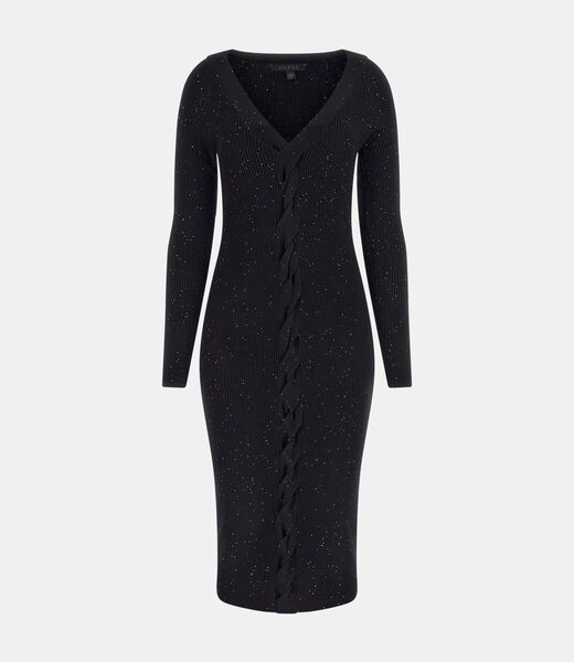 Micro Sequins Midi Sweater Dress