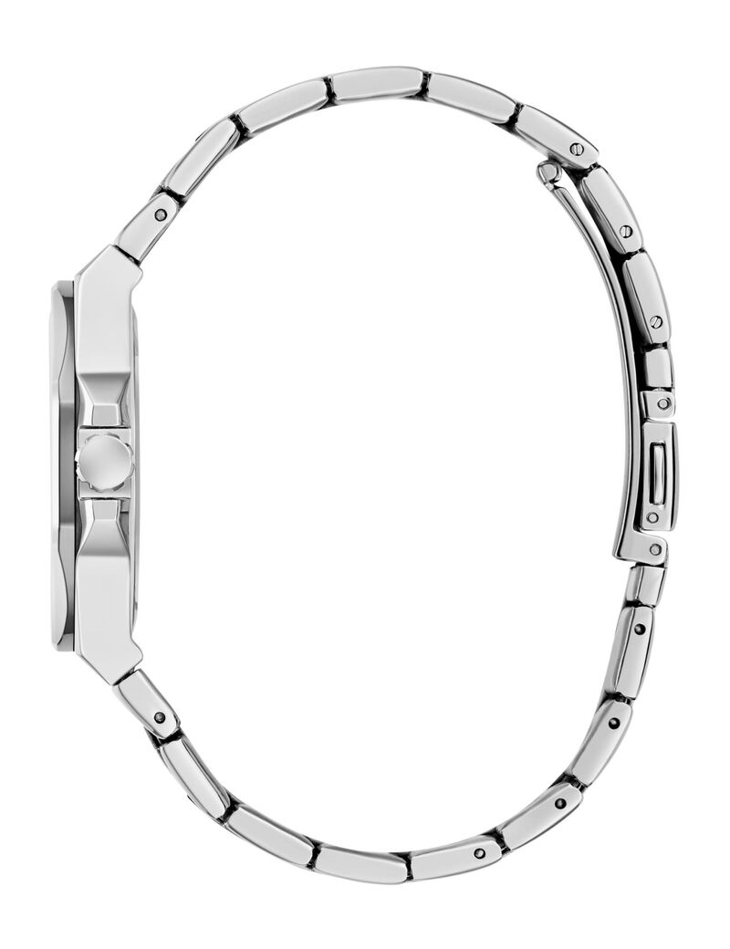 guess ladies silver tone analog watch