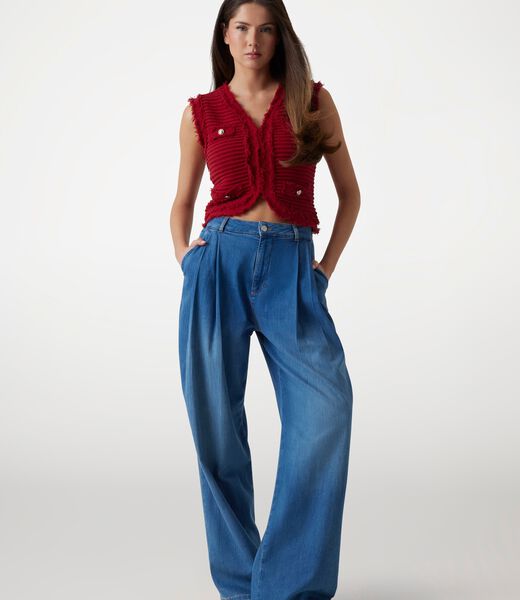 Linen-blend loose-fit jeans
