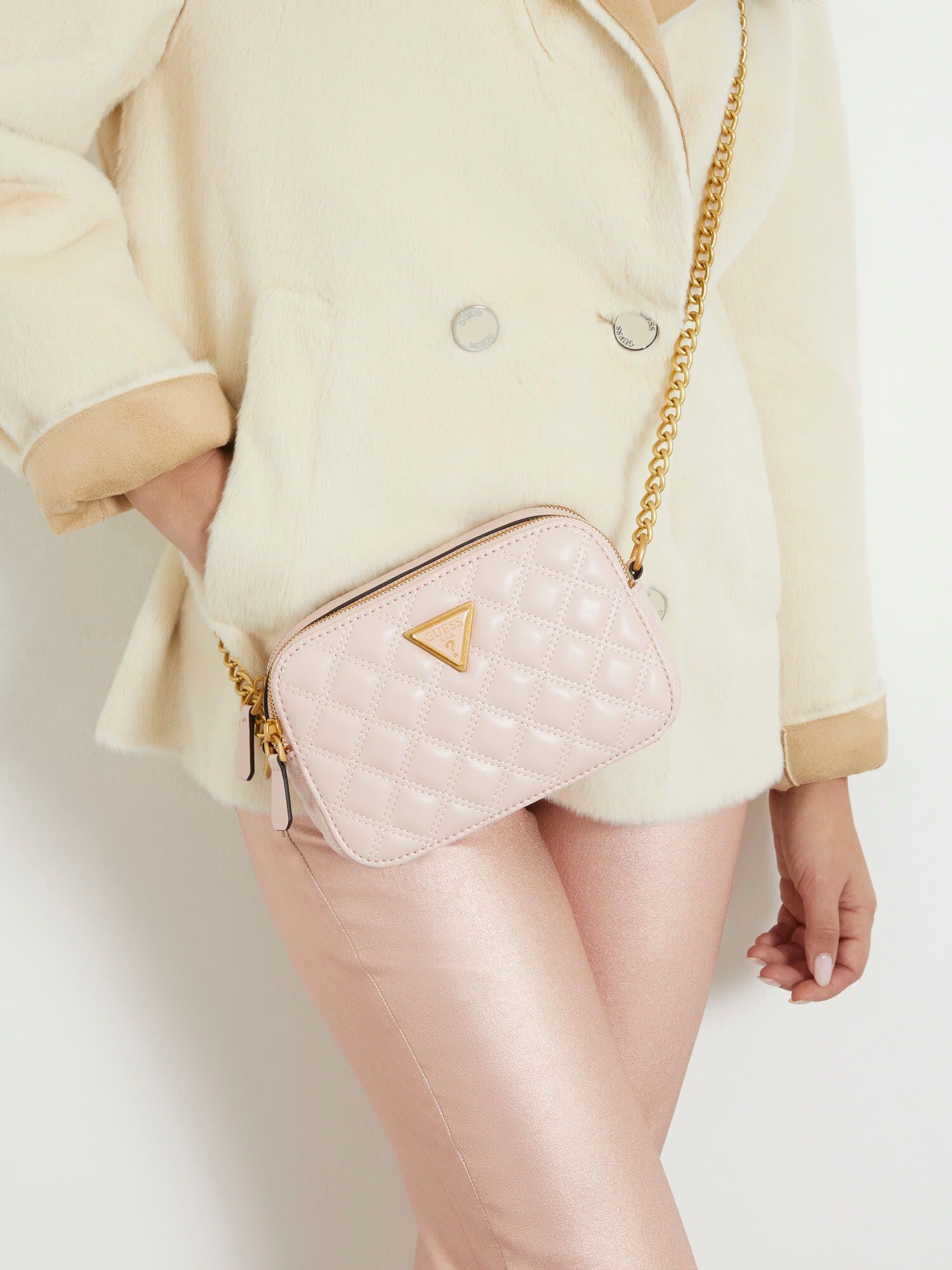 Shop GUESS Online Giully quilted mini crossbody