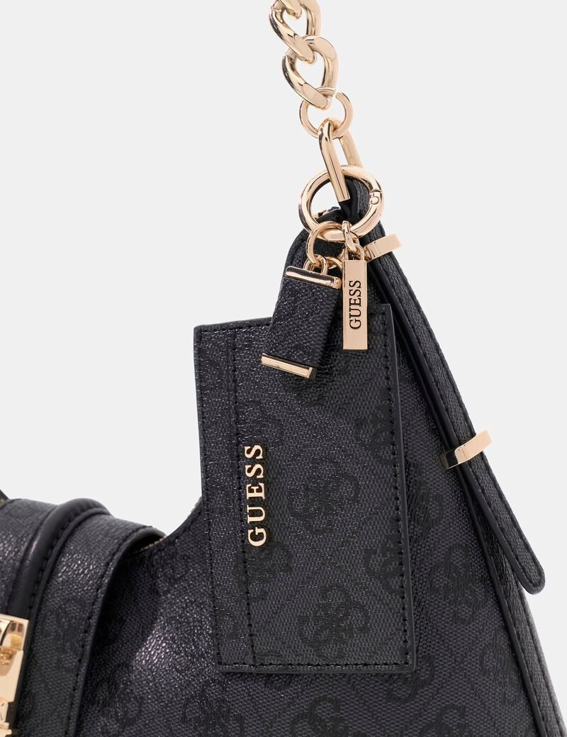 guess yvonne logo hobo bag