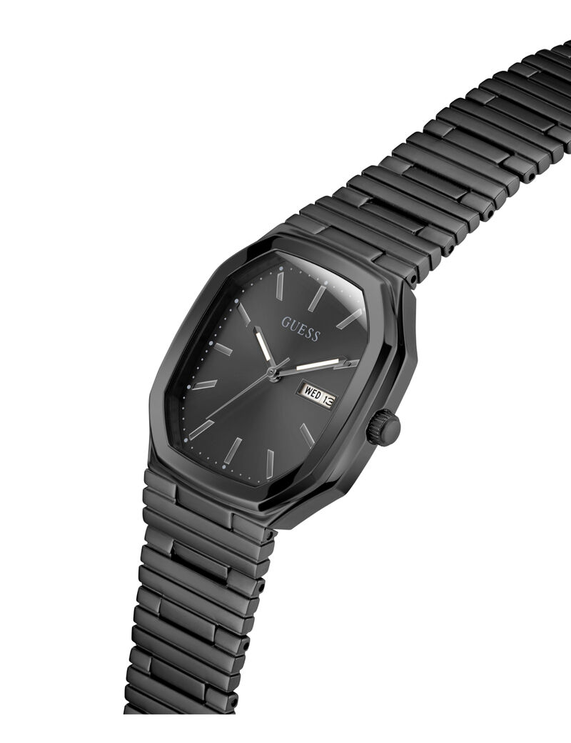 guess mens black date watch