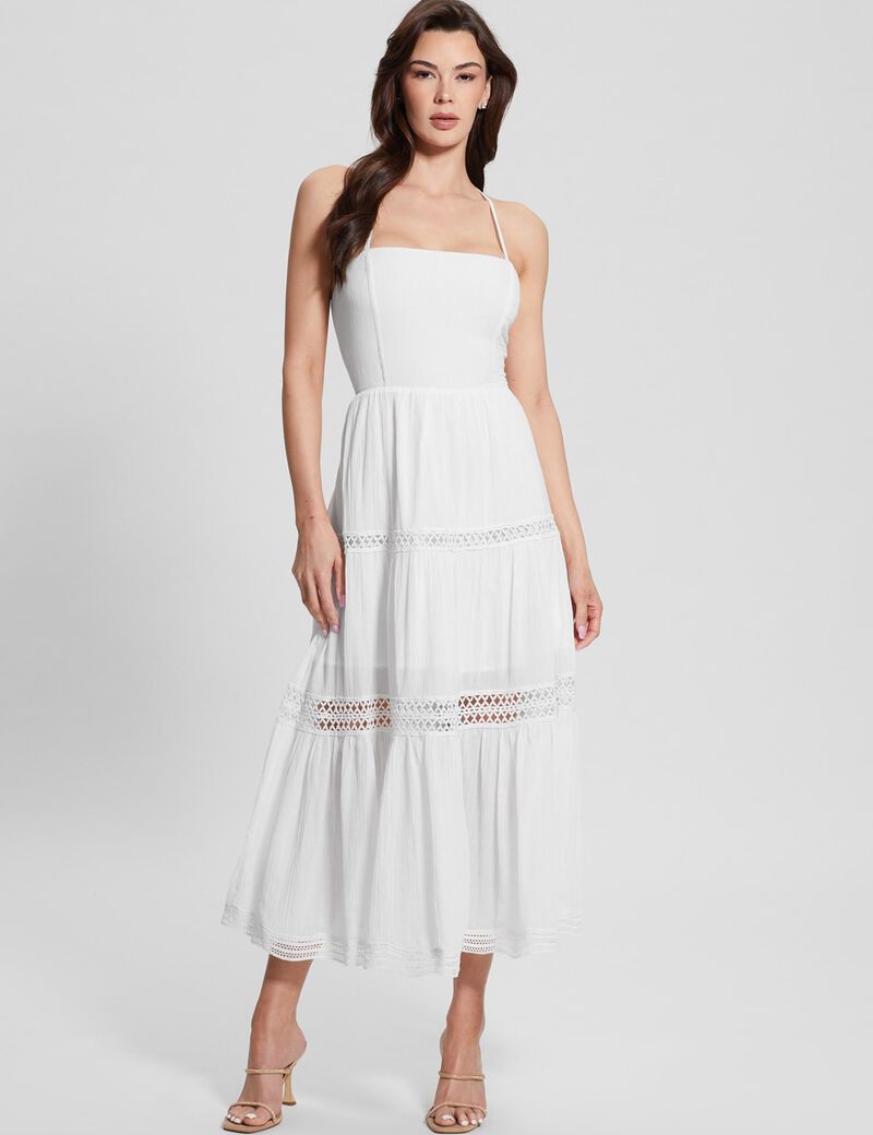 Lace up long dress