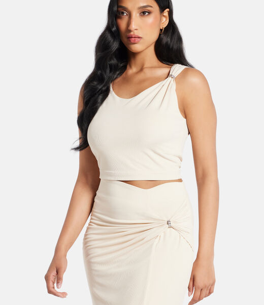 Cropped sleeveless top