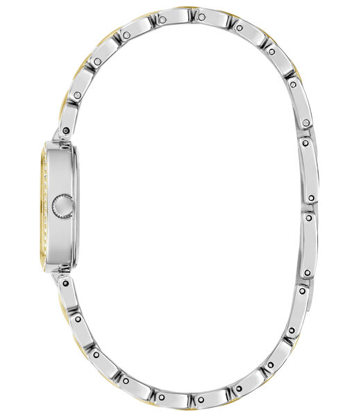 Ladies 2T Silver/Yellow Gold Tone Square Analog Watch