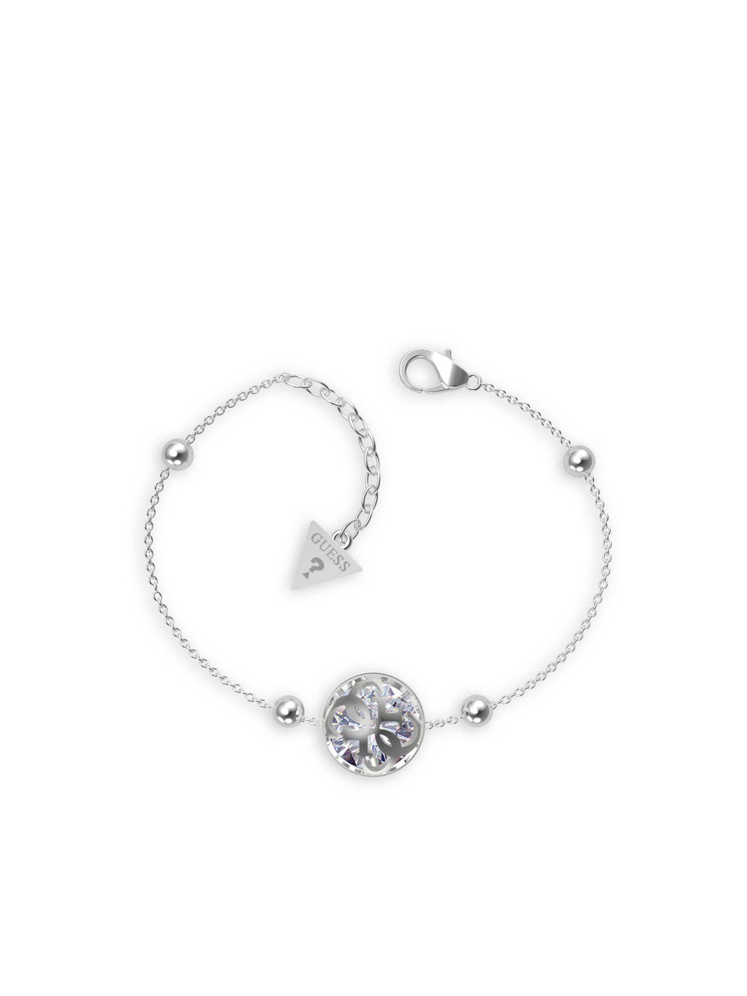Shop GUESS Online Silver And Rhinestone Logo Bracelet