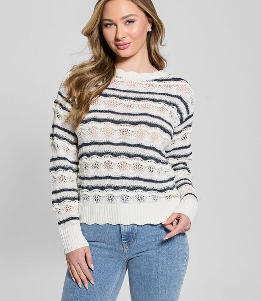 Openwork knit sweater