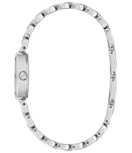 Ladies Silver Tone Square Analog Watch