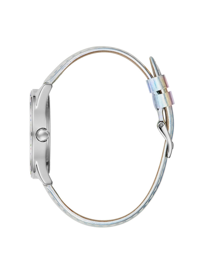 Silver Glitter Logo Watch