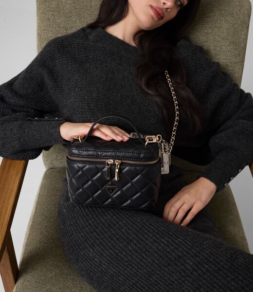 guess juliet quilted canister bag