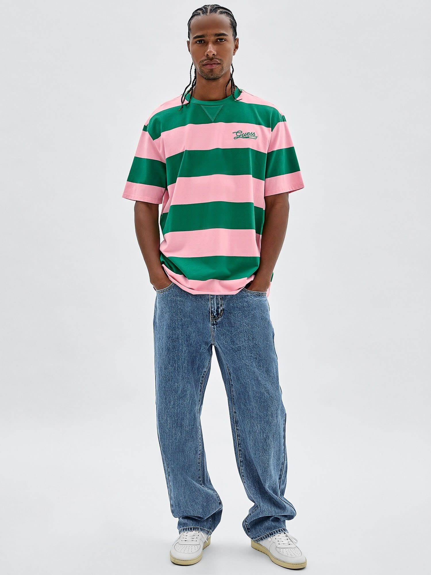 Guess pink and green shirt clearance