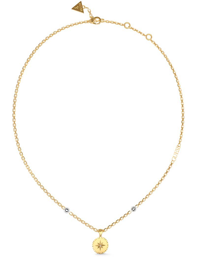 Shop GUESS Online 16 18 Wind Rose 4G Gold Necklace