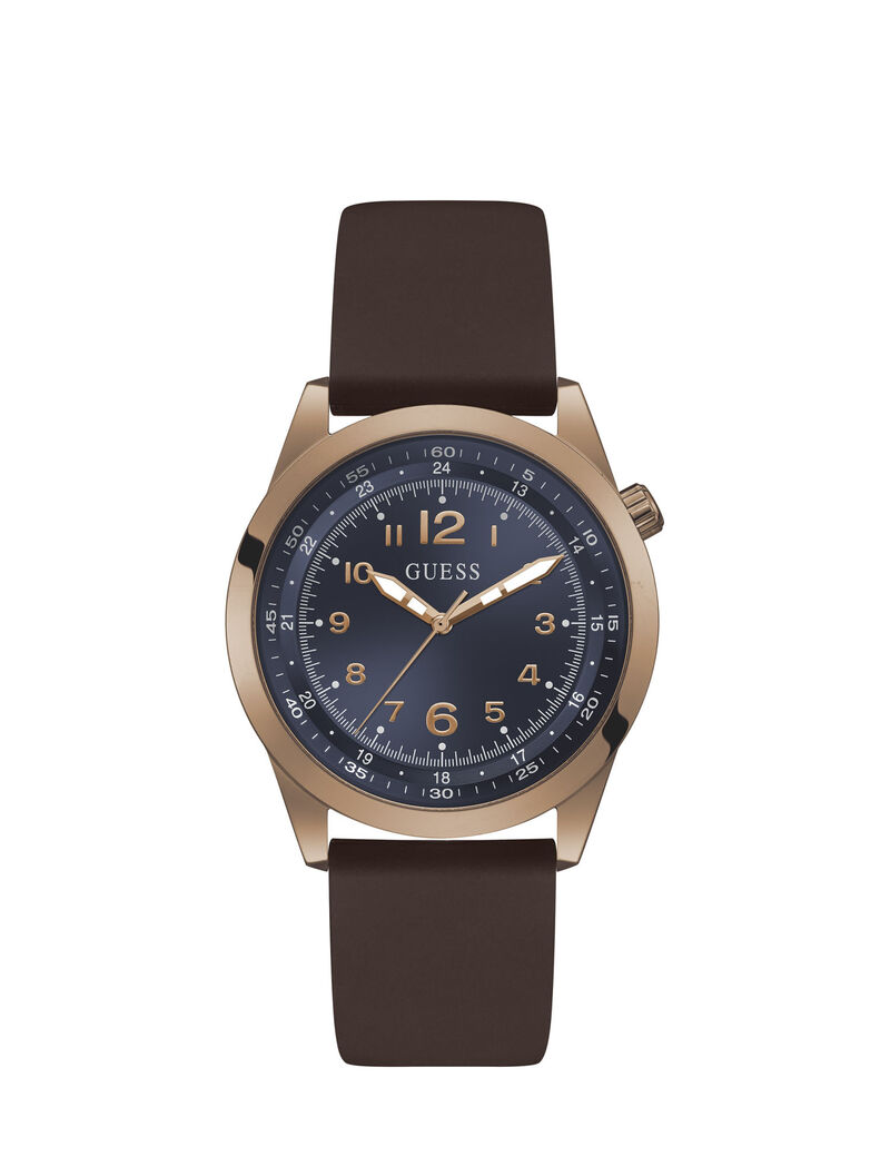 Rose Gold And Blue Analog Watch