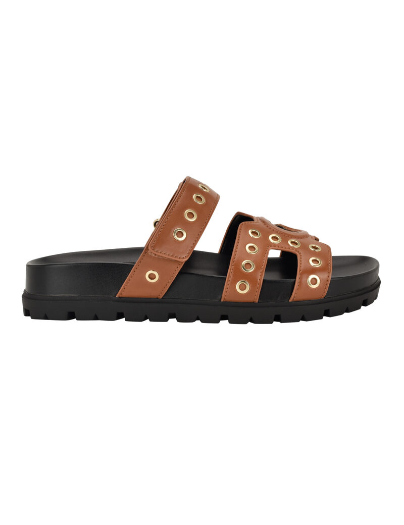 Fashie Slip On Double Strapped Footbed Sandal