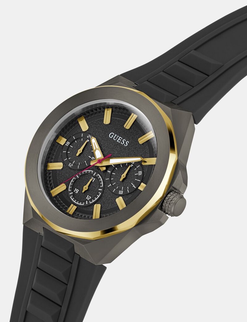 Mens Black 2-Tone Multi-function Watch