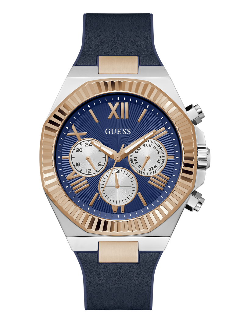 Mens Blue 2-Tone Multi-function Watch