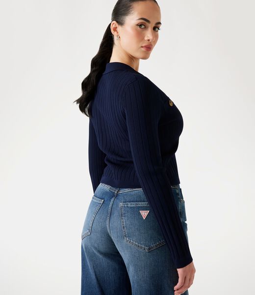 Rib-knit cardigan jacket