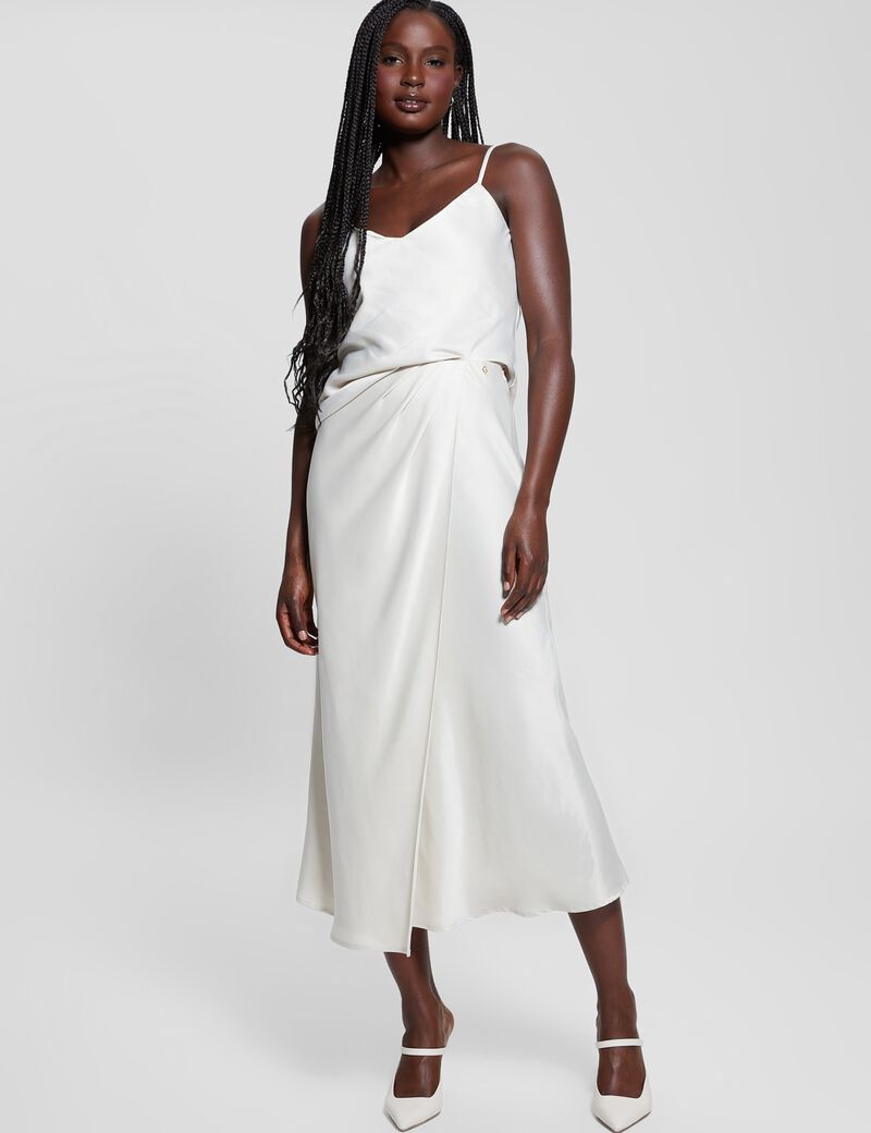 Satin long skirt