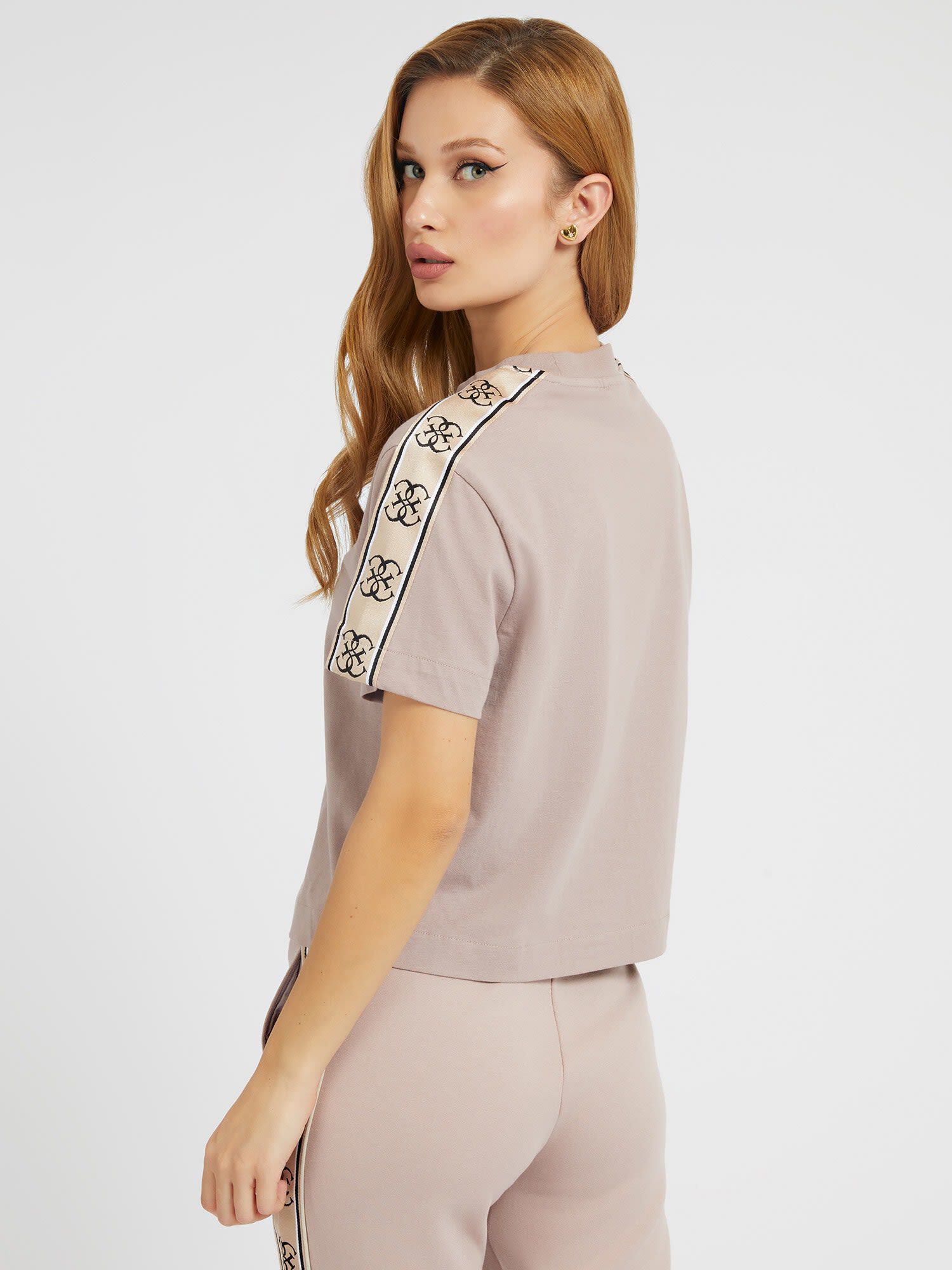 Adidas originals store tape t-shirt pink