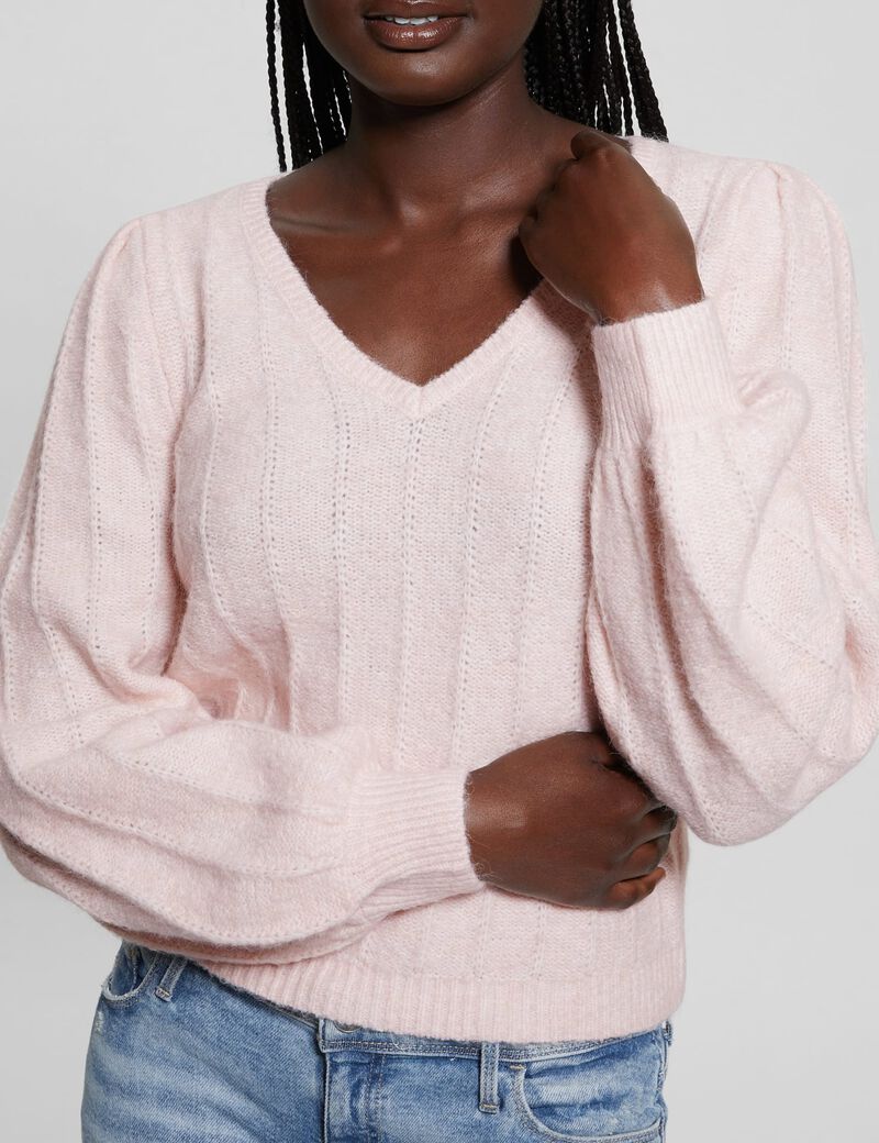 V neck wool blend sweater