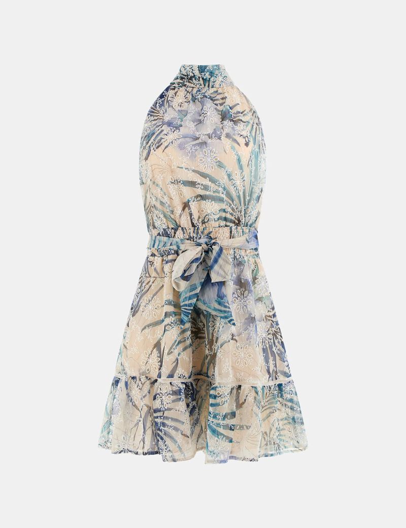 Fit-and-flare chiffon mini dress
