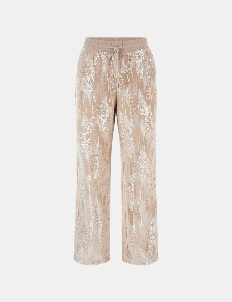 guess wide leg sequin sweatpants