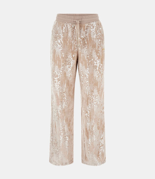 Wide-leg sequin sweatpants&nbsp;