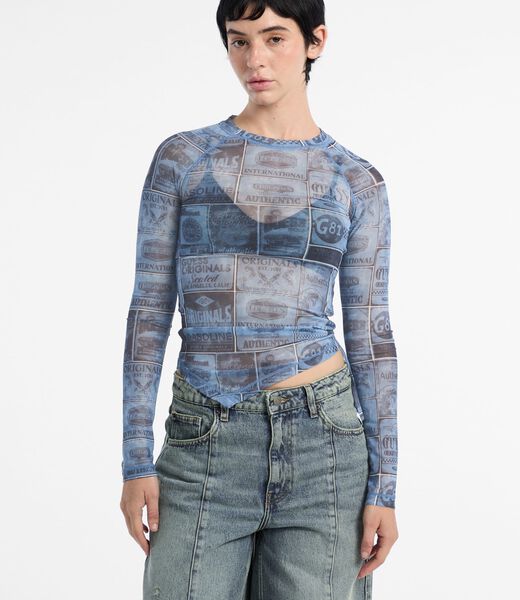 All over print mesh top