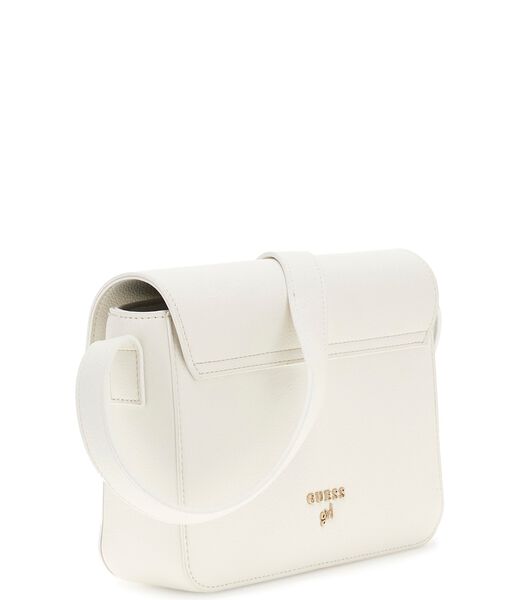CROSSBODY FLAP BAG - PU TEXTURED-LEATHER-BEIGE/NATURALS