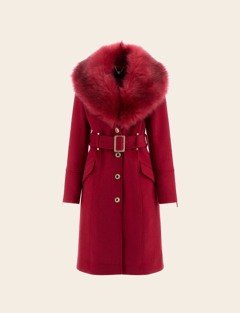 Marciano Faux Fur Wool Blend Coat