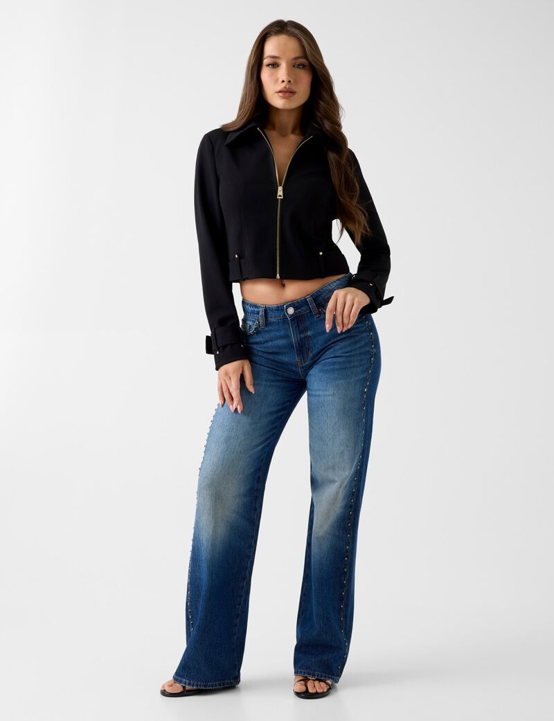 guess cropped trucker jacket