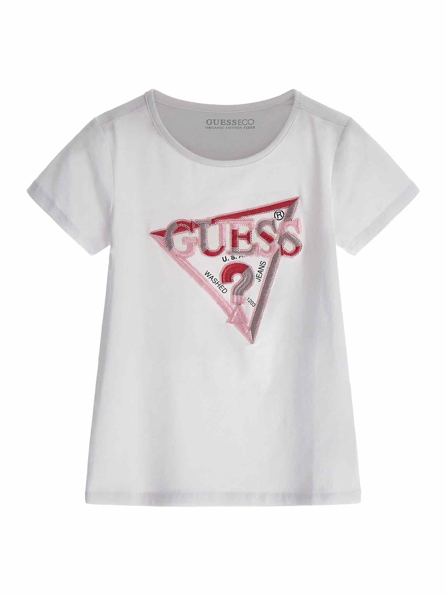 Shop GUESS Online Triangle Logo Embroidery T Shirt