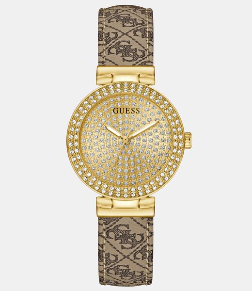 Ladies Beige Gold Tone Analog Watch