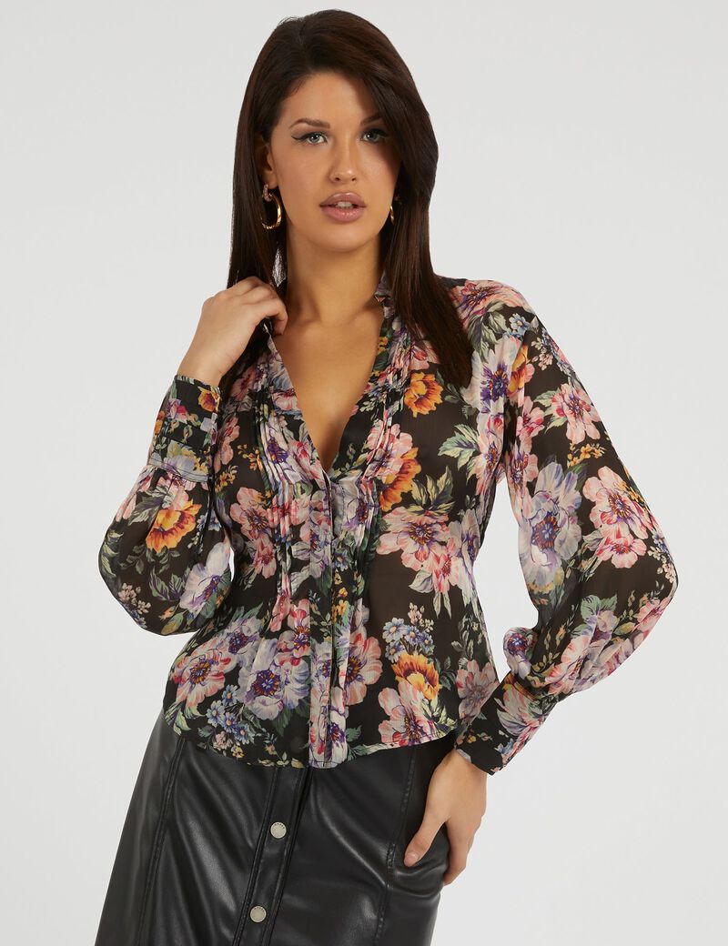 guess black blouse