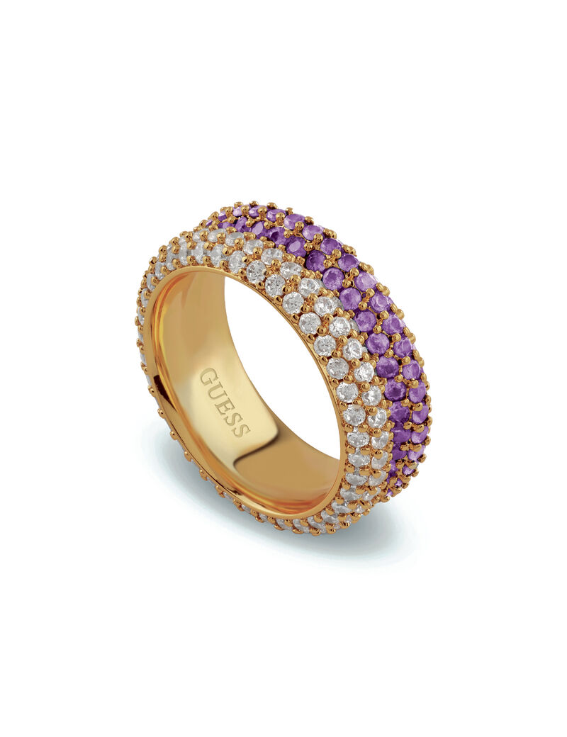 guess 8mm essenza pave double ring